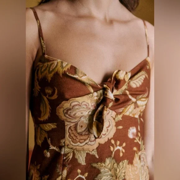 Sezane Chiaretta Dress Adana Maxi Floral Size 36 38 US 4 6 NWT - Picture 12 of 13